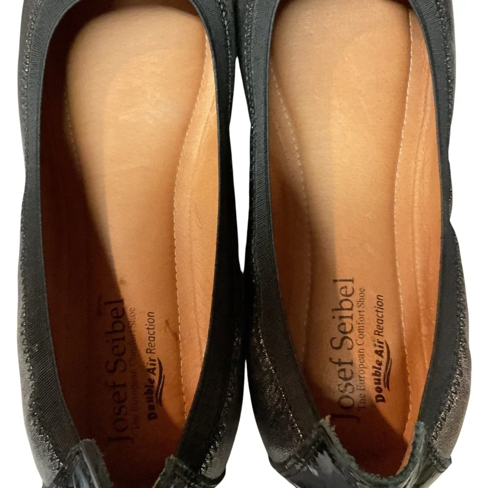 Josef Seibel Women's Pippa Metallic Leather Cap Toe Comfort Ballet Flats Size 8